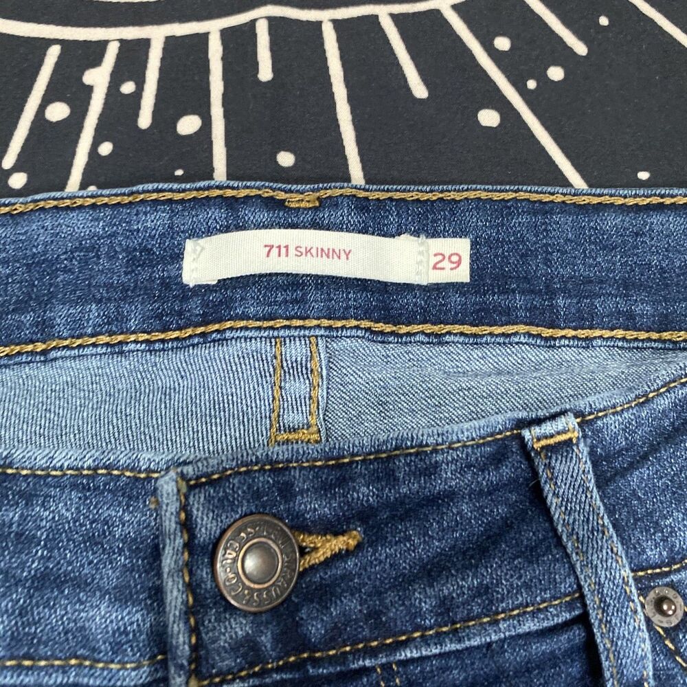Levis 711 Skinny Denim Jeans Womens 29 Casual Preppy Western Streetwear - Picture 2 of 7